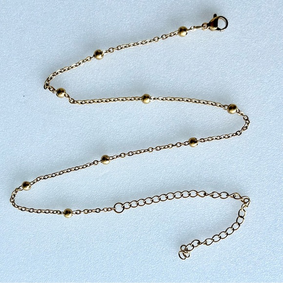 Vintage Gold Plated Wrap Around Bracelet Link and Ball Design 15โ - Picture 6 of 6